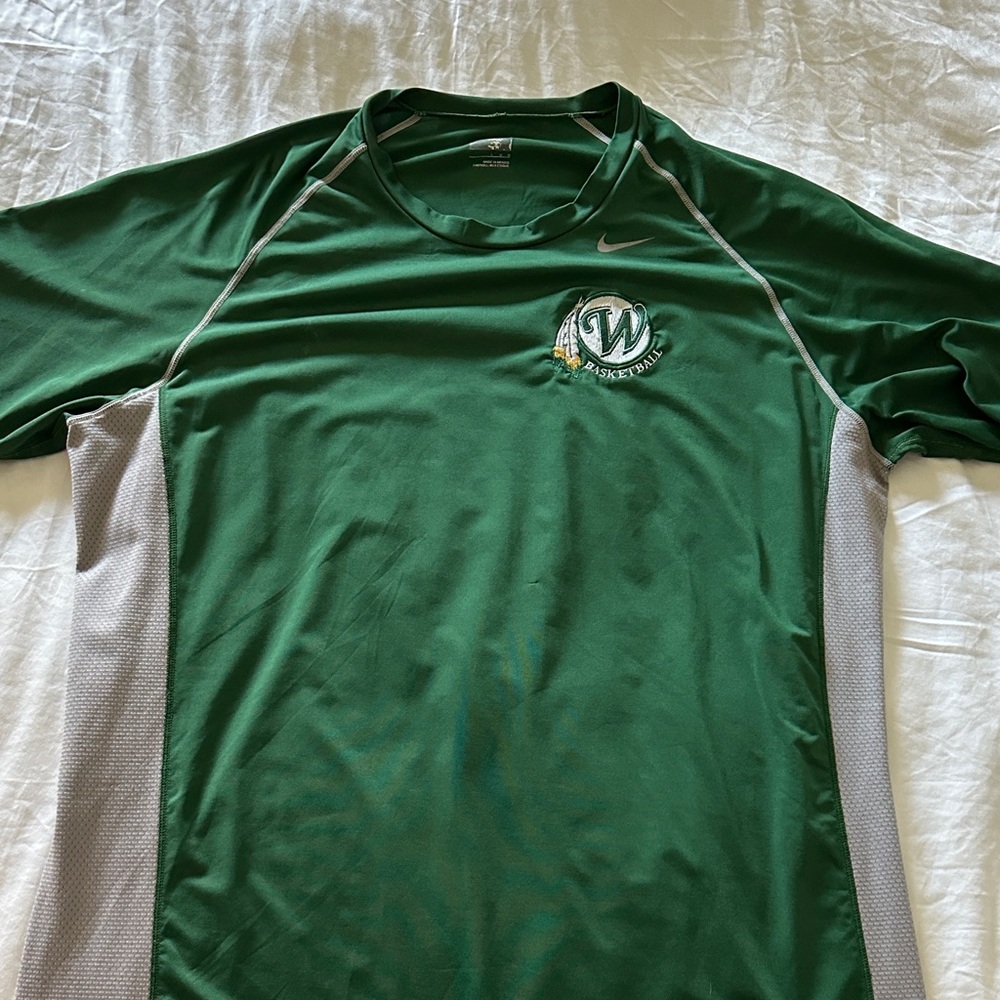 Nike Green and Gray Basketball Shirt